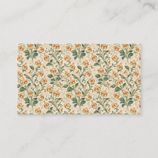 Elegant Vintage Orange Lily Floral Pattern  Business Card