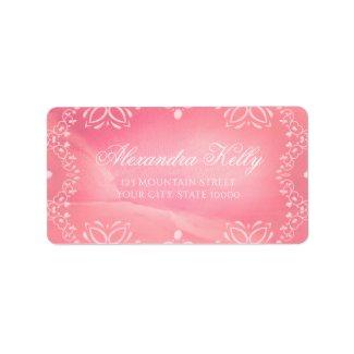 Elegant Vintage Ornate Border On Pink Custom Label
