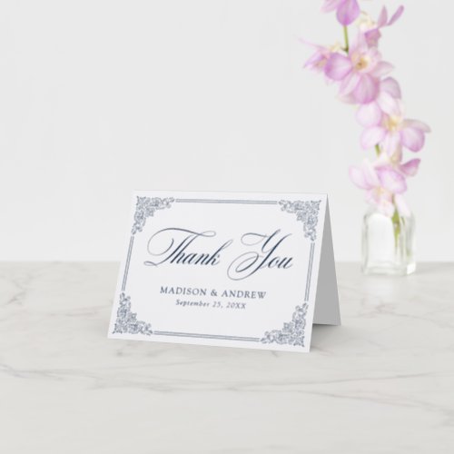 Elegant Vintage Ornate Frame Wedding Letterpress Thank You Card