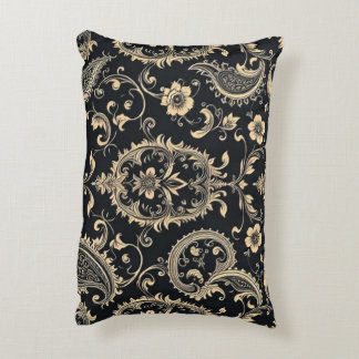 Elegant Vintage Paisley Damask Pattern Accent Pillow