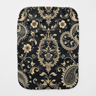 Elegant Vintage Paisley Damask Pattern Baby Burp Cloth