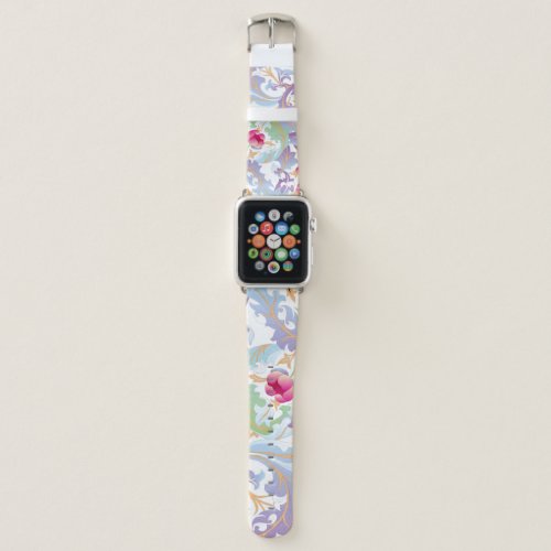 Elegant Vintage Pastel Floral Design Apple Watch Band