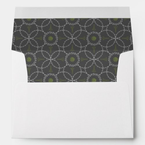 Elegant vintage pattern liner  return address envelope