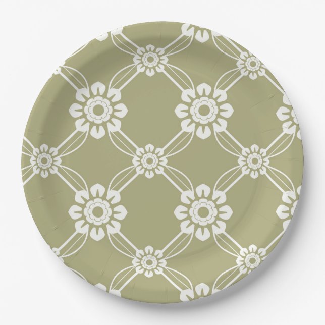 Elegant Vintage Pattern Paper Plates (Front)