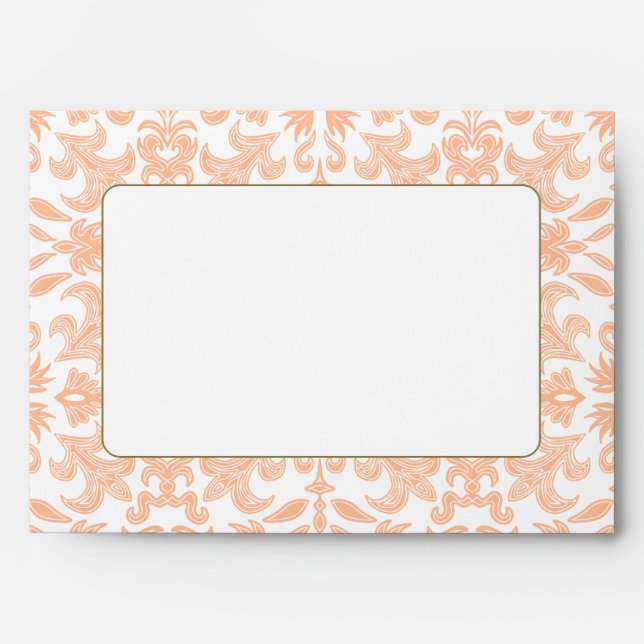 Elegant Vintage Peach Invitation Envelopes (Front)