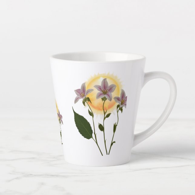 Elegant Vintage Peach Rose Butterfly Small  Latte Mug (Right)