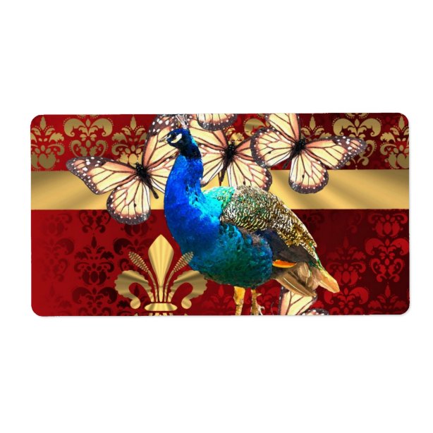 Vintage Peacock Labels | Zazzle
