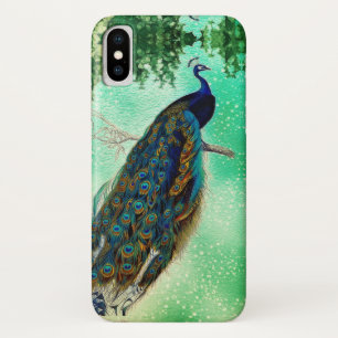 Elegant vintage peacock artwork iPhone x case