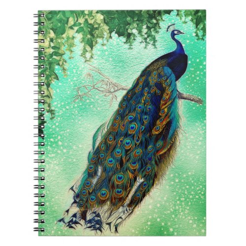 Elegant vintage peacock artwork                    notebook