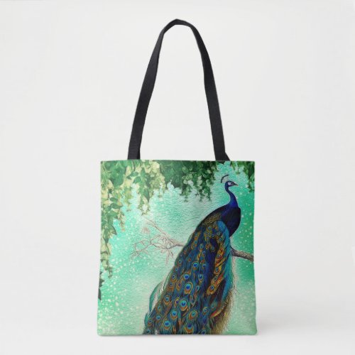 Elegant vintage peacock artwork                    tote bag