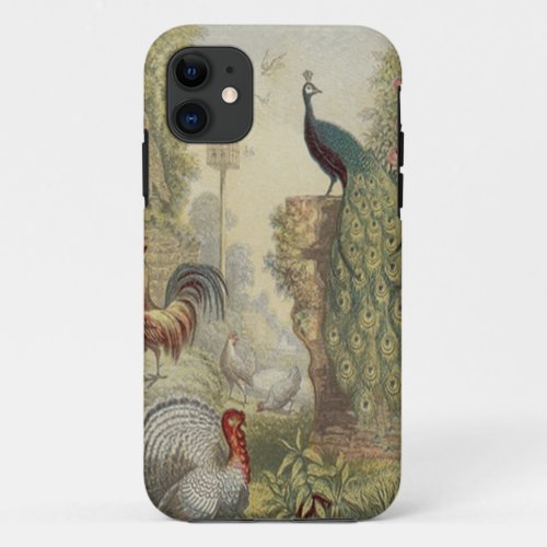Elegant Vintage Peacock  Other Birds iPhone 11 Case