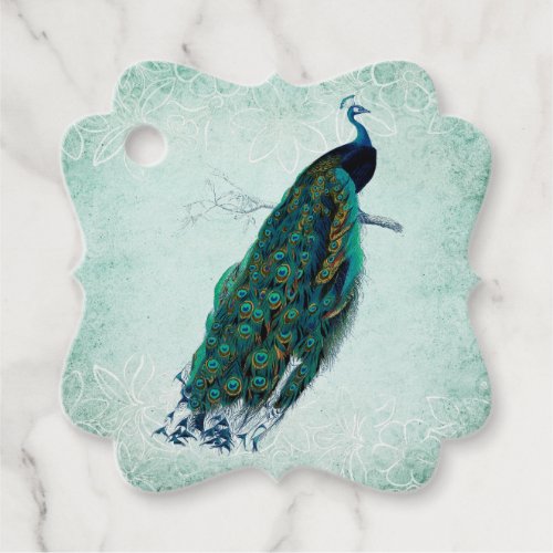 Elegant Vintage Peacock Scrapbook Label
