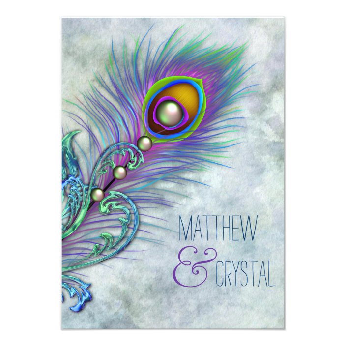 Elegant Vintage Peacock Wedding Invitation Zazzle Com