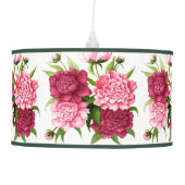 Elegant Vintage Peonies Hanging Lamp (Front)
