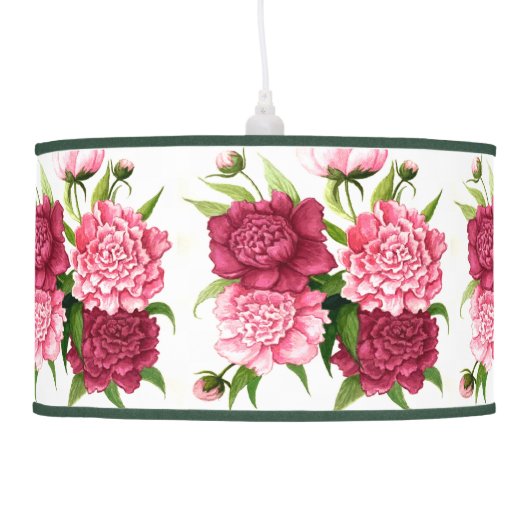 Elegant Vintage Peonies Hanging Lamp (Left)