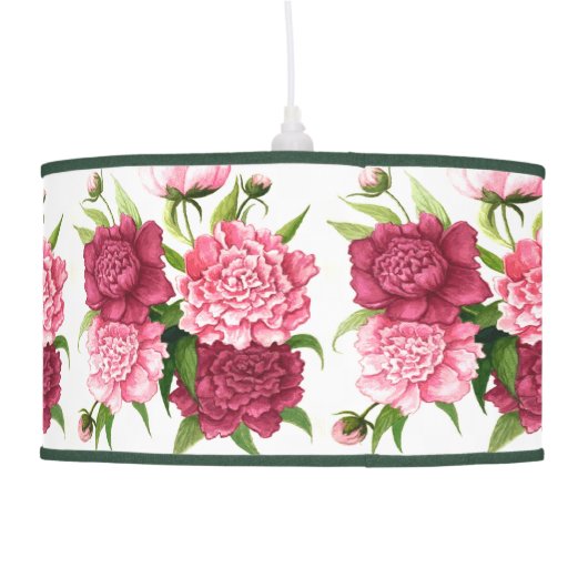 Elegant Vintage Peonies Hanging Lamp (Back)