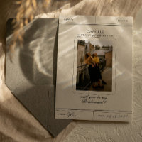 Elegant Vintage Photo Bridesmaid Proposal Card