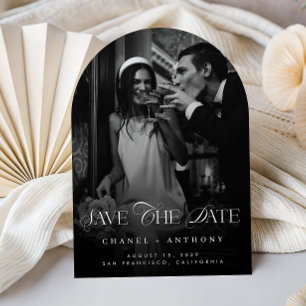 Elegant Vintage Photo & Monogram Arch Wedding Save The Date