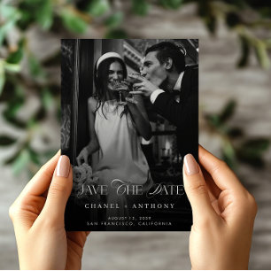 Elegant Vintage Photo & Monogram Classic Wedding Save The Date