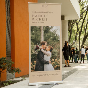 Elegant Vintage Photo Wedding Welcome Retractable Banner