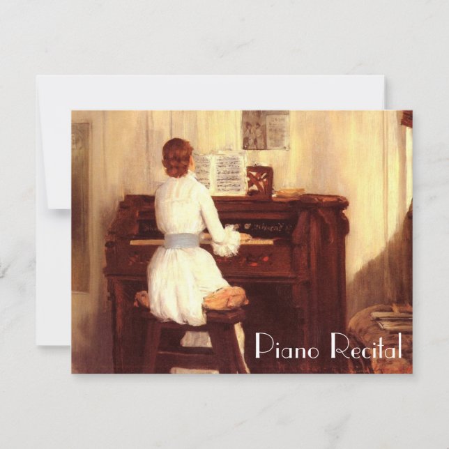 Elegant Vintage Piano Recital Invitations (Front)