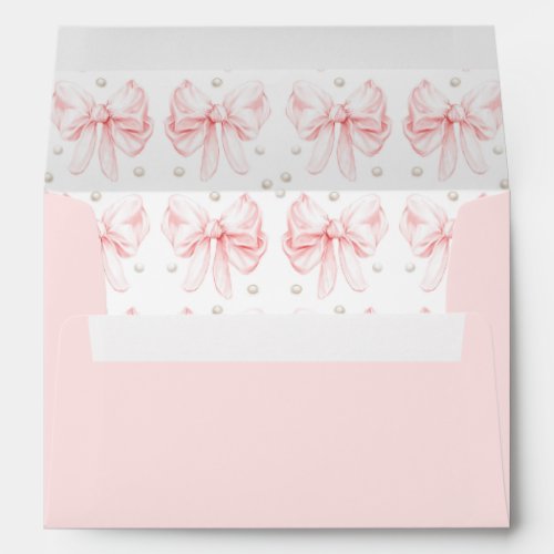 Elegant Vintage Pink Bow Bridal Shower Envelope