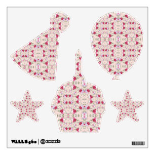 Elegant Vintage Pink & Burgundy Floral Pattern Wall Decal