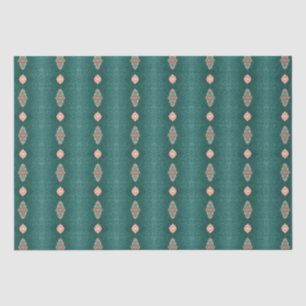 Elegant Vintage Pink Floral and Blue Tissue Paper