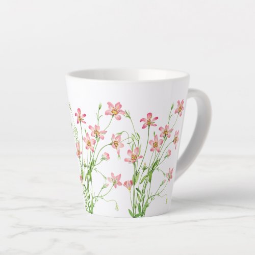 Elegant Vintage Pink Floral Small Latte Mug