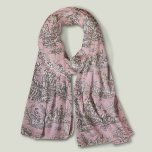 Elegant vintage pink grey toile de jouy scarf<br><div class="desc">Vintage retro pink grey toile de jouy Scarf. Enhance your wardrobe with the timeless elegance of toile de jouy vintage designs, inspired by the exquisite patterns of french hot pink scenes. These sophisticated Toile prints are an all time rage at the moment, beautiful designs that bring natural beauty and charm....</div>
