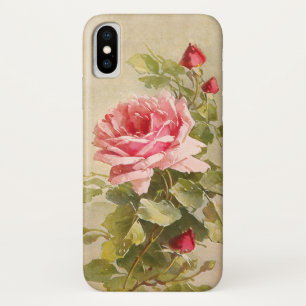 Elegant Vintage Pink Roses iPhone X Case