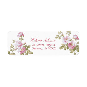 Elegant Vintage Pink Roses Label