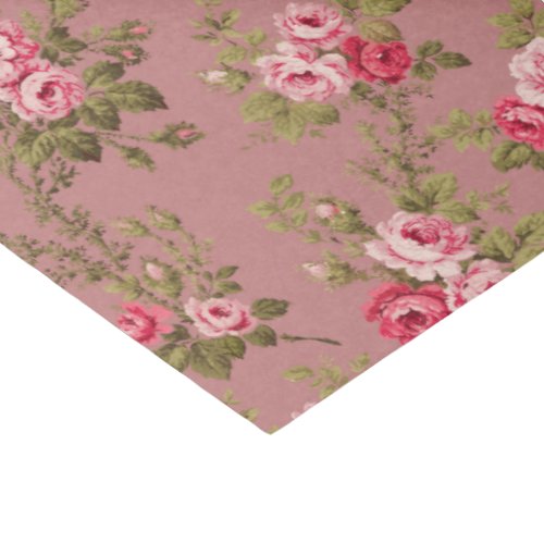 Elegant Vintage Pink Roses_Old Rose Background Tissue Paper