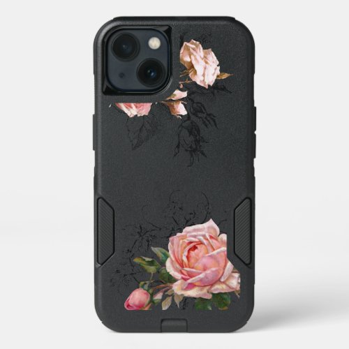 Elegant Vintage Pink Roses iPhone 13 Case