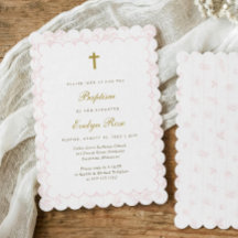 Elegant Vintage Pink Toile Baby Boy Baptism