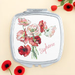 Elegant Vintage Poppies Floral Compact Mirror at Zazzle