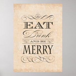 Elegant Vintage Poster: Kitchen, Bar or Restaurant Poster