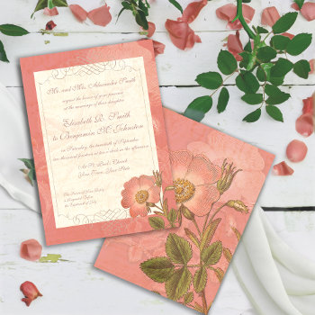 Elegant Vintage Primrose Or Wild Rose Invitation by BridalSuite at Zazzle
