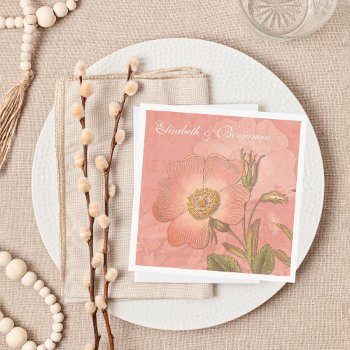 Elegant Vintage Primrose Pink Wedding Napkins by BridalSuite at Zazzle