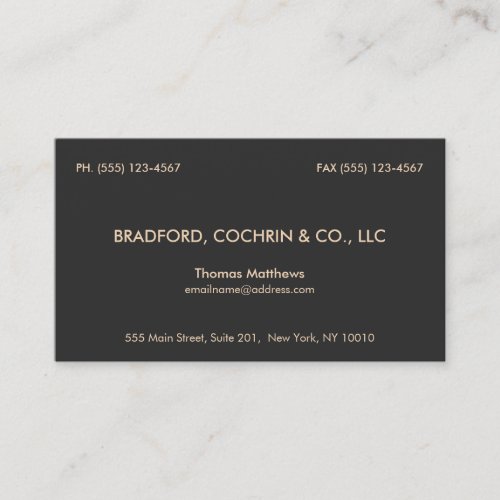 Elegant Vintage Professional Consultant Black Business Card