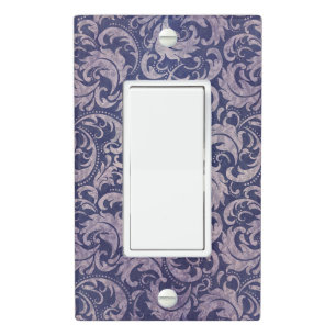 Elegant Vintage Purple Damask Pattern Light Switch Cover