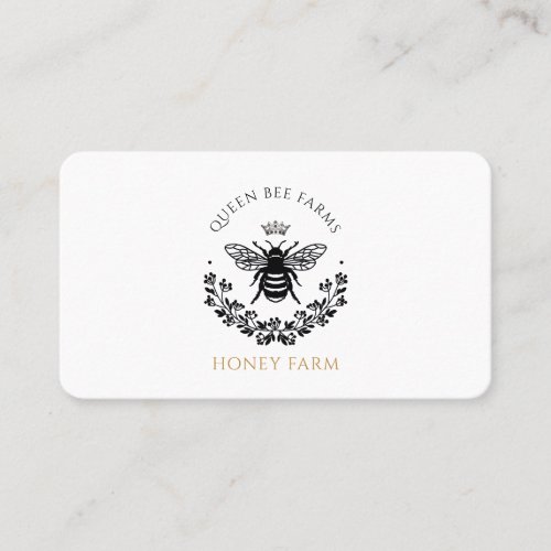 Elegant Vintage Queen Bee Black White Gold  Business Card