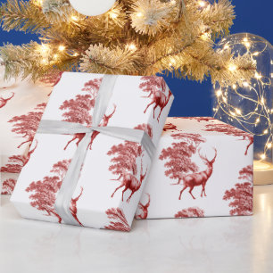 Elegant Vintage Red Deer in Forest Wrapping Paper