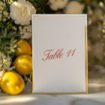 Elegant Vintage Red & Ivory Wedding Table Number<br><div class="desc">Elevate your reception with this elegant vintage red & ivory table number. Its timeless design blends classic hues with modern style, clearly marking each table while adding a refined accent to your décor. Fully customizable to suit your unique theme, this table number brings a touch of sophistication to your celebration....</div>