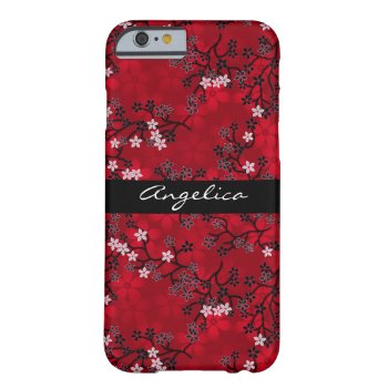 Elegant Vintage Red Oriental Floral Pattern Barely There Iphone 6 Case by sc0001 at Zazzle