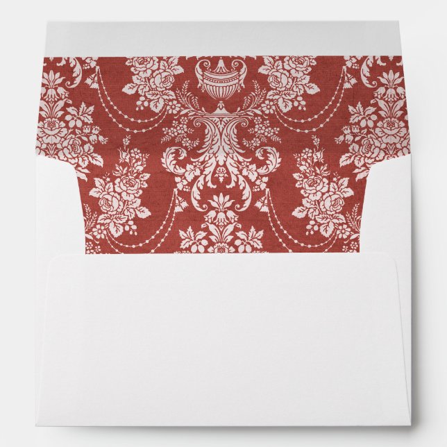 Elegant Vintage Red Toile Envelope (Back (Bottom))