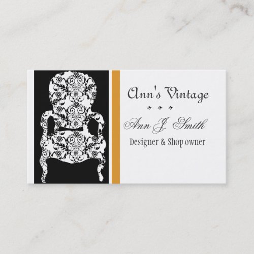 Elegant Vintage Retro Modern Antique Vintage Chair Business Cards