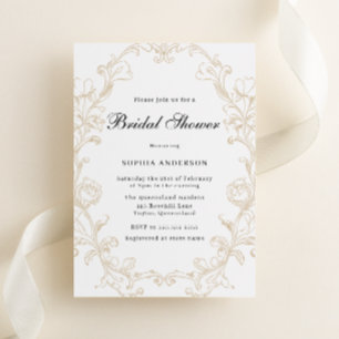 Elegant Vintage Rococo Victorian Bridal Shower Invitation