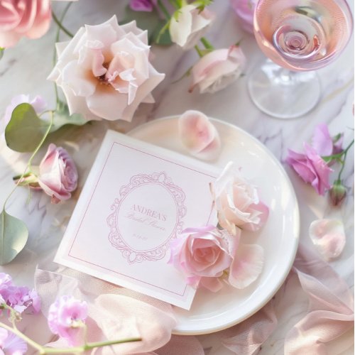  Elegant Vintage Romantic Pink Bridal Shower  Napkins