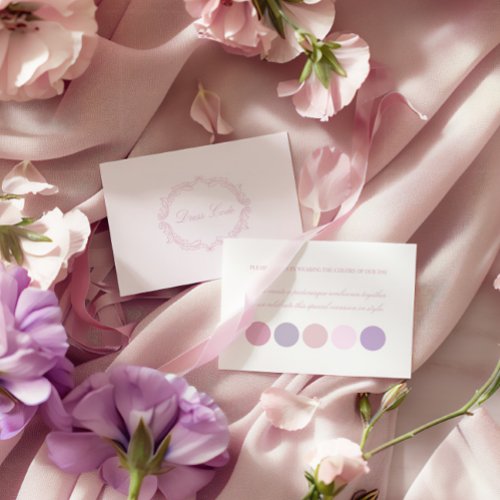 Elegant Vintage Romantic Pink Purple Color Palette Enclosure Card